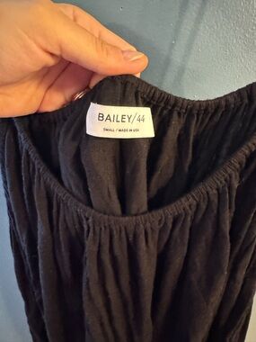 Bailey 44 Black Elastic-Neck Gathered Top